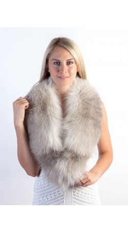 Grey fox fur collar